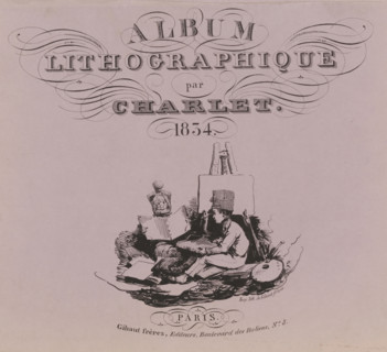 Cover for: Lithographic album 1834, Album lithographique par Charlet 1834, wrapper, Cover with