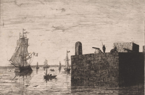 Harbour of La Goulette, Souvenirs from Tunis, print, printmaker: Vicomte Arthur-Jean Le Bailly