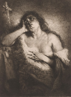 Penitent Mary Magdalene, print, printmaker: Frédérique Émile Auguste O'Connell-Miethe, after design