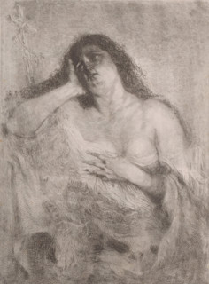 Penitent Mary Magdalene, print, printmaker: Frédérique Émile Auguste O'Connell-Miethe, after design