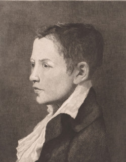 Portrait of an unknown boy, three-quarters to the left, print, inscription: 'D'après David, 4e