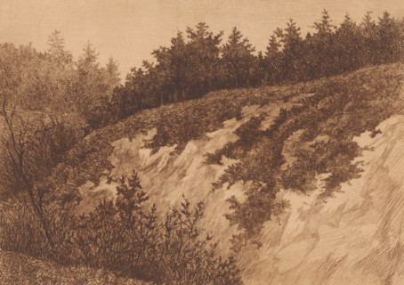 View of a sand quarry near Uccle, Uccle, print, annotation: '2eme etat, trois epreuves de cet