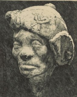 Head of a human, print, inscription: '3eme etat', printmaker: Marie Danse (signed by artist), 1889