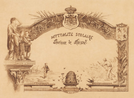 Diploma for the Mutualité scolaire, Hainaut, print, diploma, mark: 'Heijlemans', inscription: '2m