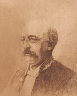 Portrait of Jules Audent, mayor of Charleroi, three-quarters to the left, print, annotation: '1er