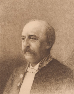 Portrait of Jules Audent, mayor of Charleroi, three-quarters to the left, print, annotation: '3eme
