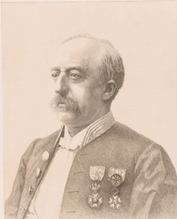 Les concitoyens, Portrait of Jules Audent, mayor of Charleroi, three-quarters to the left, print,