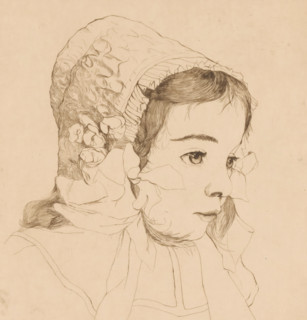 Portrait of an unknown girl, print, printmaker: Frederik Salberg (signed by artist), 1907, paper,