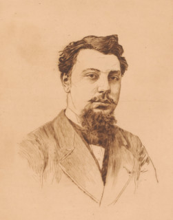 Portrait of the eldest son of Victor-Charles Mahillon, print, watermark: 'Van Gelder Zonen',