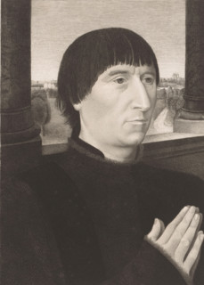 Donor portrait of Willem Moreel, print, inscription: 'Dernier état', printmaker: Joseph Dujardin