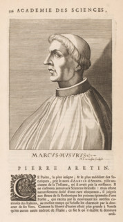 Portrait of Marcus Musurus, print, book illustration, printmaker: Nicolas de Larmessin (I),