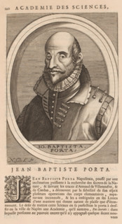 Portrait of Giambattista della Porta, print, book illustration, printmaker: Nicolas de Larmessin