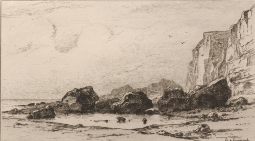 Eboulement de rochers près de Veules (original title), Boulders at Veules, Souvenir du Hâvre