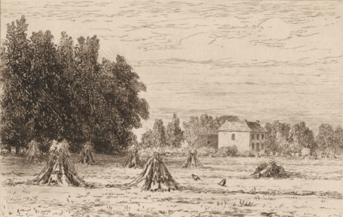 Landscape with sheaves of corn, Le chateau de Noord-Denringen (this Count's House) (original