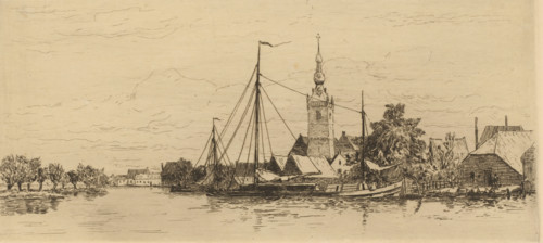 View of Overschie, Le village d'Overschie (original title), La Hollande (original series title),