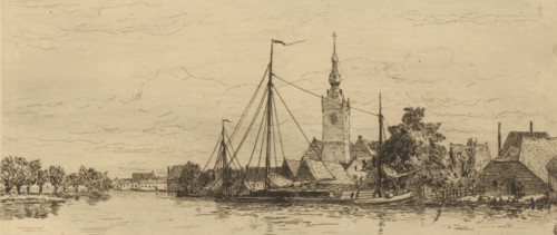 View of Overschie, Le village d'Overschie (original title), La Hollande (original series title),