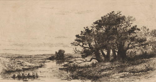 Landscape with oak trees near Wolfheze, Vieux chênes à Wolfhezen (original title), Sketches of