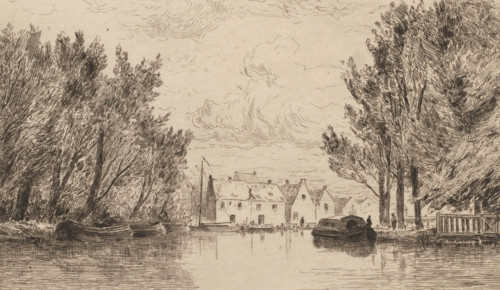 View of Crooswijk, Crooswijh (Faubourg de Rotterdam) (original title), print, View of the Crooswijk