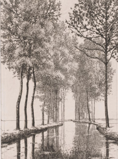 Landscape with river, print, inscription: '1e Etat', printmaker: Alfred Elsen (signed by artist),