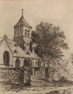 Church in the Ardennes, En Ardennes, print, printmaker: Jules Marie Armand Goethals, printer