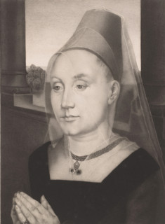 Portrait of Barbara van Vlaendenbergh, print, annotation: 'La femme du Bourgemestre de Bruges