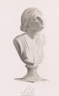 Bust of Niobe, Niobé, print, annotation: 'Epreuve achevée', printmaker: J. Gubel (signed by