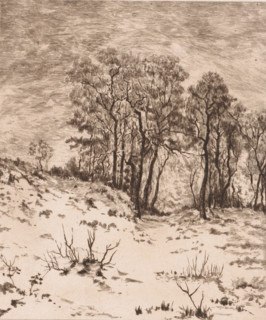 Winter landscape, Nivose, print, annotation: '1', printmaker: Jules Guiette, 1862 - 1901, paper,