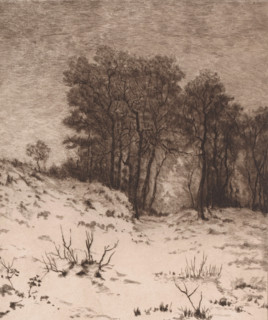 Nivose, Winter landscape, print, printmaker: Jules Guiette (signed by artist), 1862 - 1901, paper,