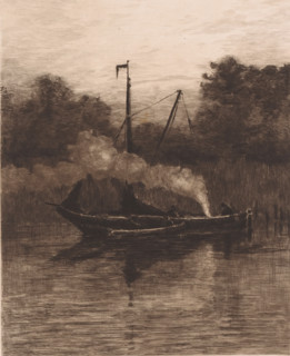 Two boats sailing, print, annotation: 'III', printmaker: Jules Guiette, 1862 - 1901, paper,