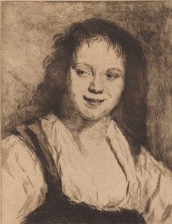 Portrait of an unknown young woman, print, printmaker: Fritz Hanno (signed by artist), after design