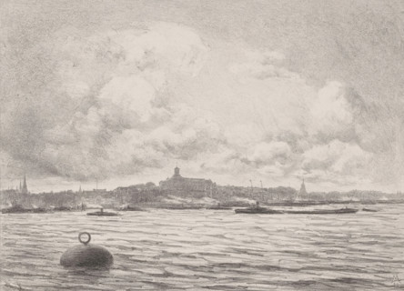 The Yacht Club Building (Westerkade and Yacht Club Building) (original title), View of Rotterdam