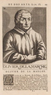 Portrait of Olivier de La Marche, print, book illustration, printmaker: Nicolas de Larmessin (I),