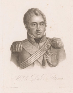Mgr. le Duc de Berri, Portrait of the Duke of Berry, Portraits after Vauthier, print, : 'Déposé le