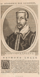 Raimundus Lullus, Portrait of Ramon Llull, print, book illustration, printmaker: Nicolas de