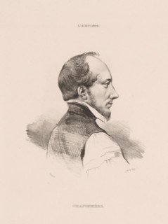 Chaponnière, Portrait of Jean-Étienne Chaponnière, print, printmaker: Pierre François Eugène