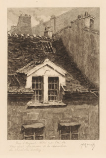 Exterior view of the window of a room in the Hôtel de Francfort, Street views of Paris, Le vieux