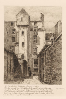 View of 21 rue Valette at the remains of the old college, Street views of Paris, Le vieux Paris