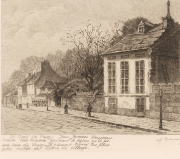 View of a house at 26 Quai de Passy in Paris where Jean Jacques Rousseau lived, Street views of