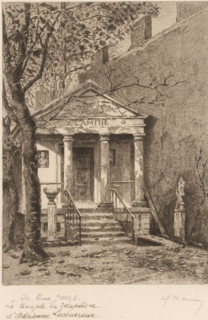 View of a temple at 20 rue Jacob in Paris, Street views of Paris, Le vieux Paris s'en va, print,
