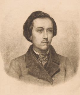 Portrait of an unknown young man, print, printmaker: attributed to Kamphoven, 1850 - 1899,