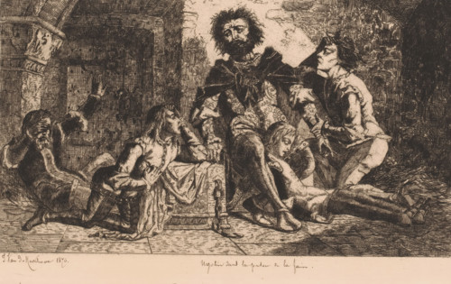 Ugolin in the prison of hunger, Ugolino della Gherardesca with his two sons and two grandsons