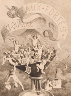 Twenty-four eaux-fortes, Funnel with putti holding prints in their hands, Album of the Antwerp