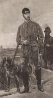 Hunter's portrait by Constant Van den Berghe, print, printmaker: Frans Lauwers (signed by artist),