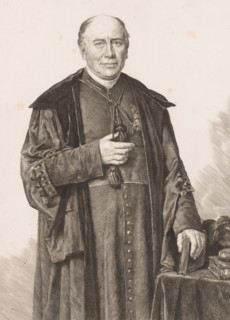 Portrait of a bishop, possibly Monsignor Lamy, print, annotation: '1er Etat de la planche',
