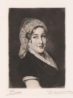 Kaatje, Portrait of an unknown woman, print, printmaker: Frans Lauwers (signed by artist), after
