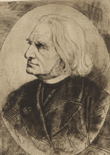 Portrait of Franz Liszt, print, printmaker: Willem Linnig (II), 1852 - 1890, paper, etching,