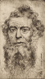 Souvenir d'Aerschot, Portrait of an unknown bearded man, print, printmaker: Willem Linnig (II),