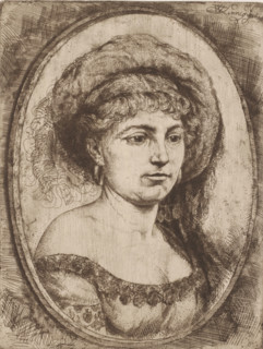 Portrait of an unknown woman, print, printmaker: Willem Linnig (II), 1852 - 1890, paper, etching,