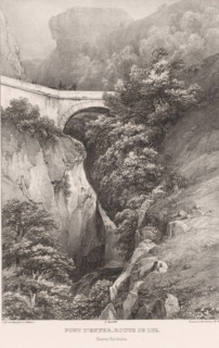 View of the Pont Napoléon near Luz-Saint-Sauveur, Pont d'enfer, route de Luz, Landscapes from the