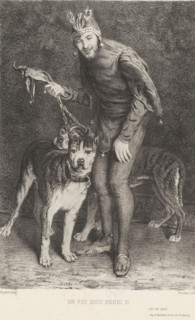 Un fou sous Henri III, Court Jester of Henry III, print, printmaker: Eugène Louis Pirodon, after
